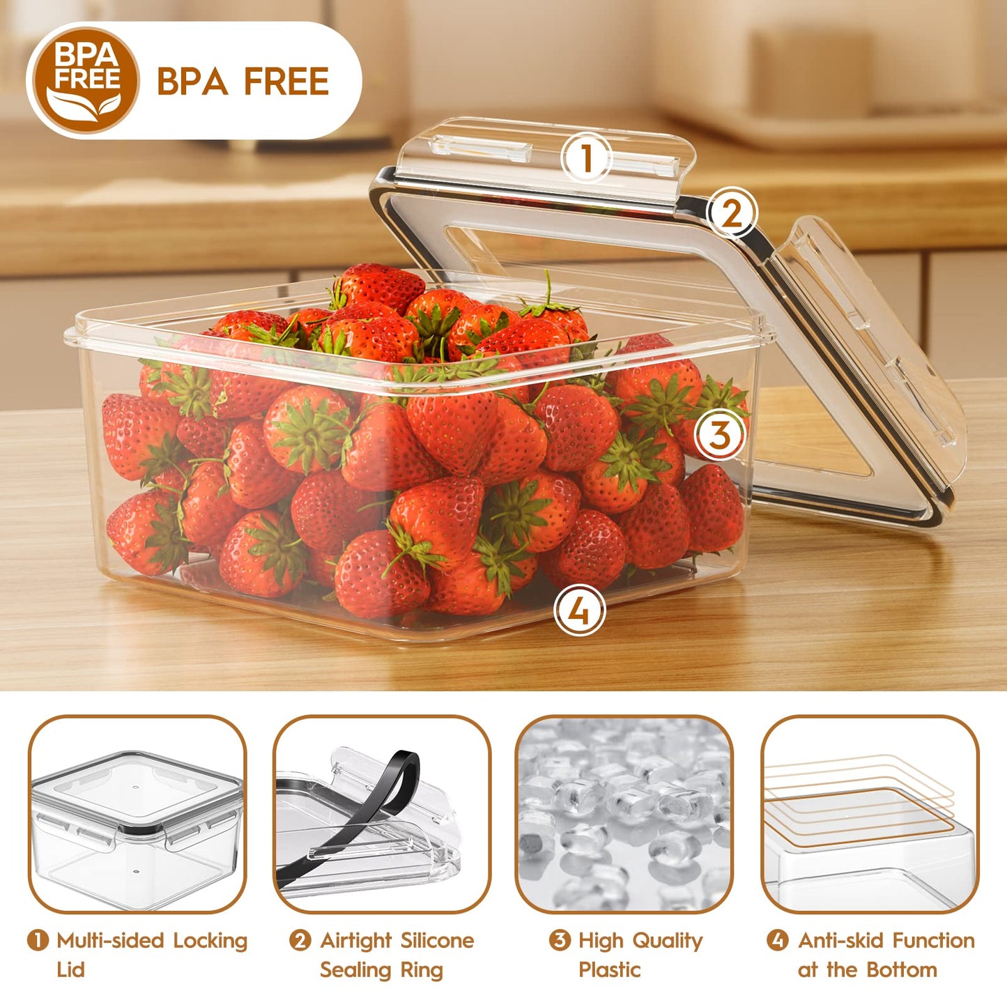 KEMETHY Large 40 Piece Food Storage Containers with Airtight Lids, BPA-free