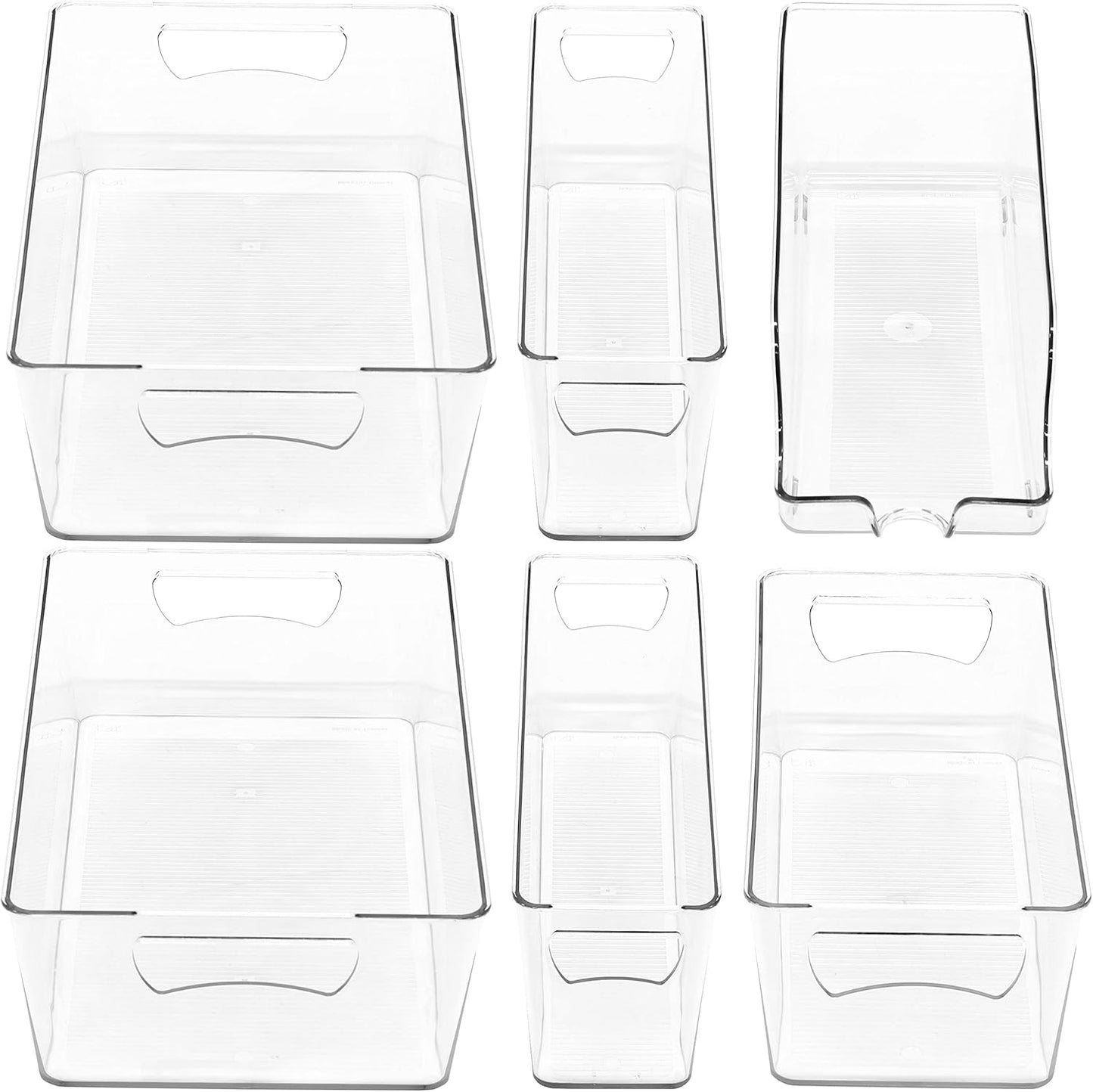 SimpleHouseware Refrigerator Storage Organizer Bins, Assorted Set of 6