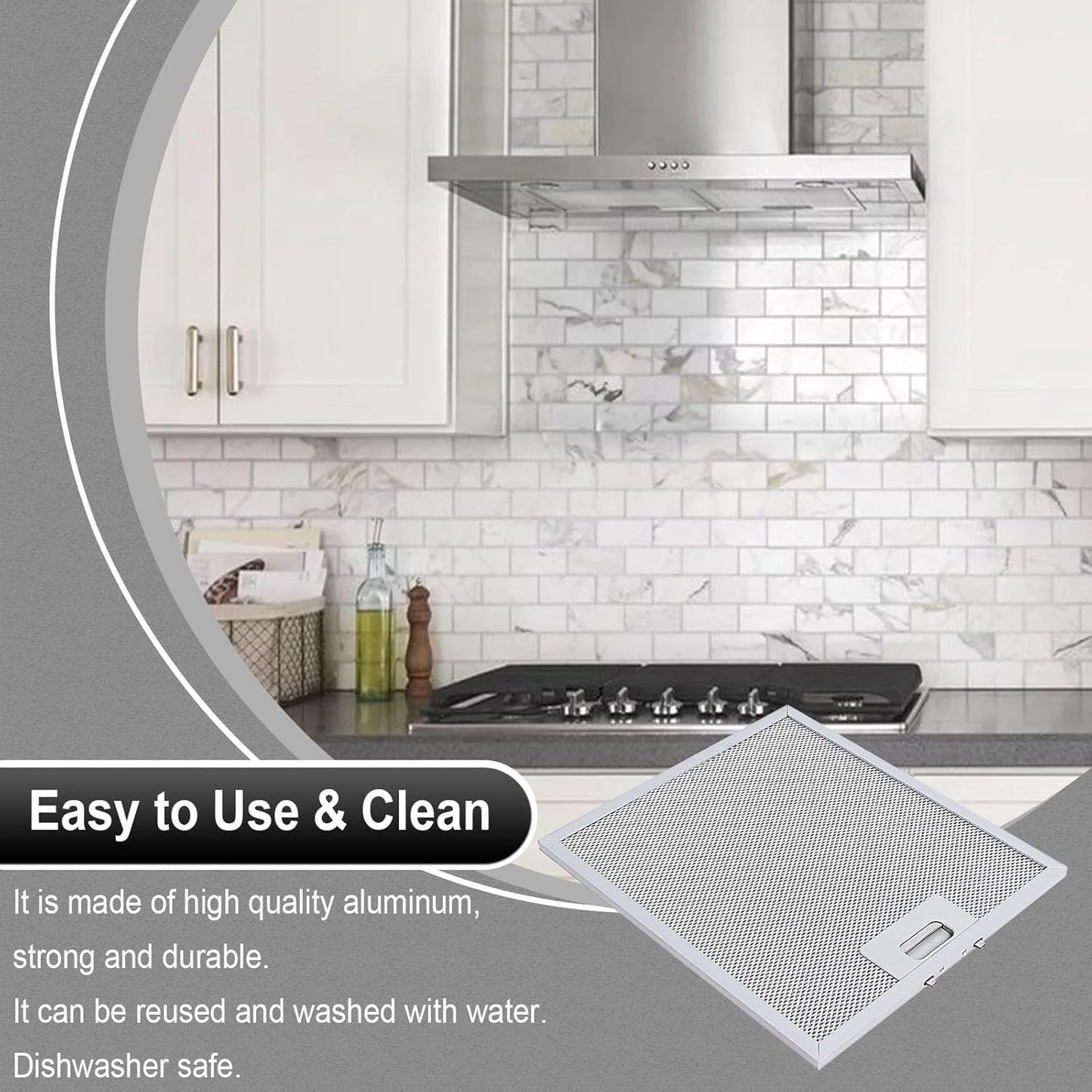 ?‘¼?’‘?’…?’‚?’•?’†?’… W10169961A Aluminum Range Hood Filters Replacement 3 Pack 10.5 x 12 Inch by Wadoy, 3-Layer Aluminum Mesh Range Hood Filter Metal Slip Joints Compatible with Whirl-pooll