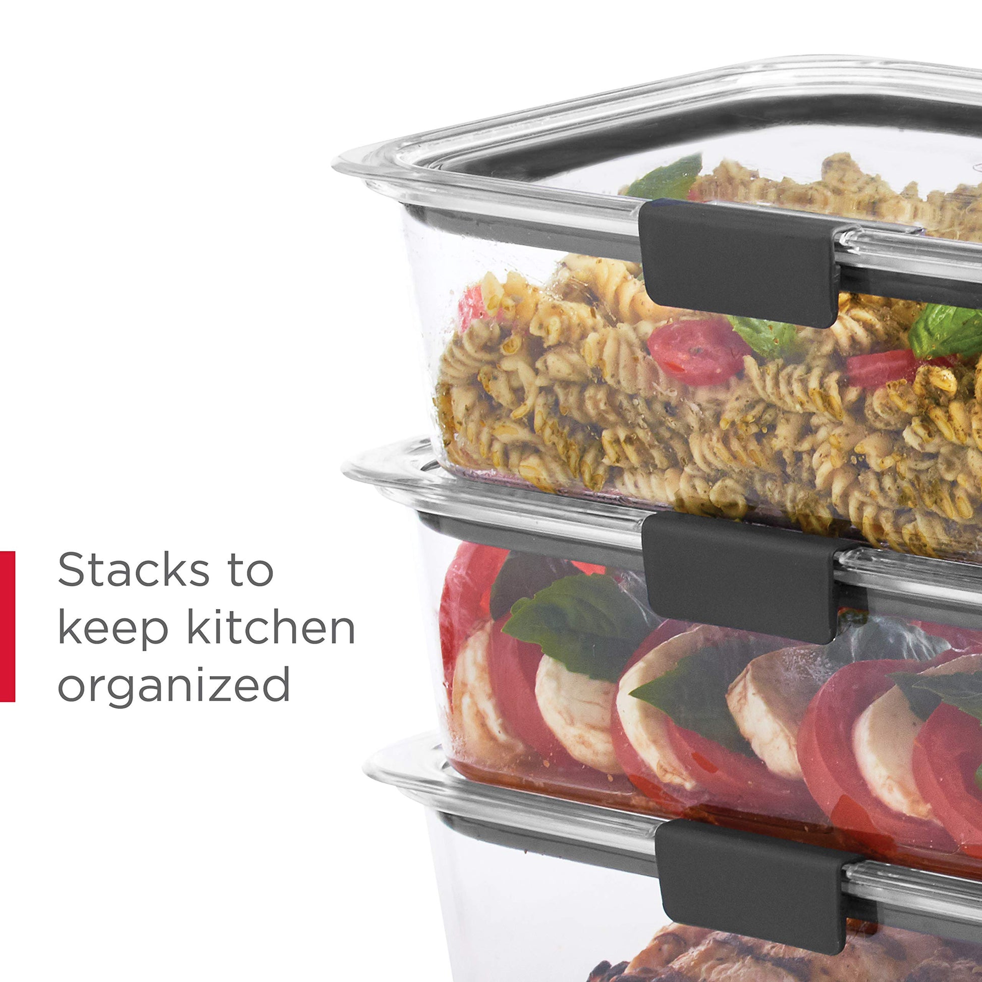 Rubbermaid Brilliance Food Storage Containers, 14 Piece Plastic Containers with Lids, BPA-Free