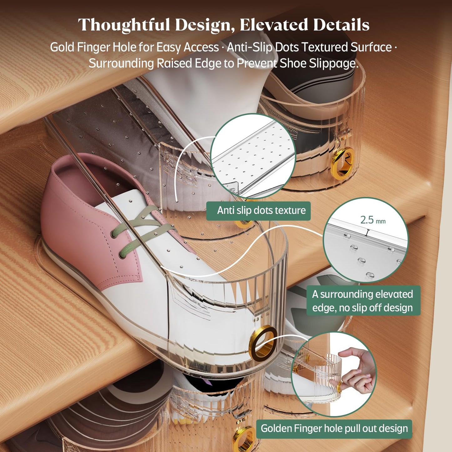 SummerVines Clear 10 Pack Shoe Slot Organizer, Shoe Stacker Organizer Holders for A Pair of Shoes