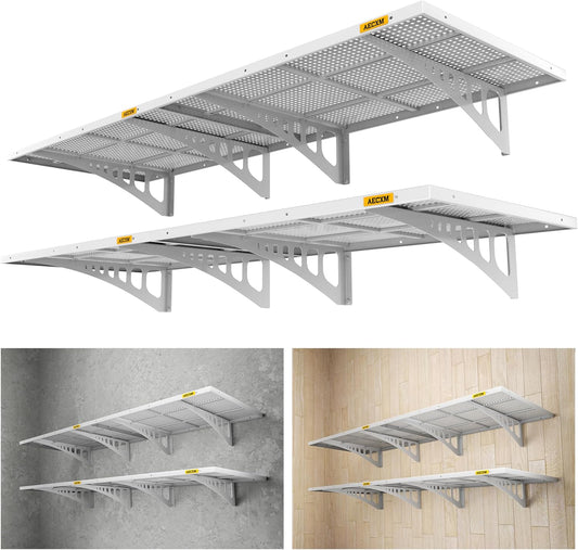 4-pack 2x3ft Adjustable Garage Wall Shelving 1120lbs Load Capacity Heavy Duty Wall Mounted Storage