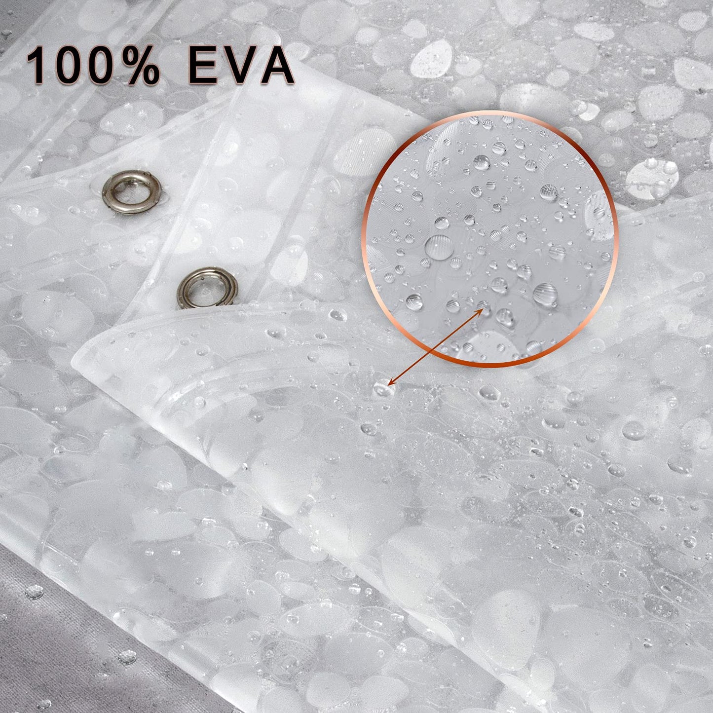 Bostofy Waterproof Shower Curtain Liner 8G EVA Thick Shower Curtain with Heavy Duty 3 Bottom