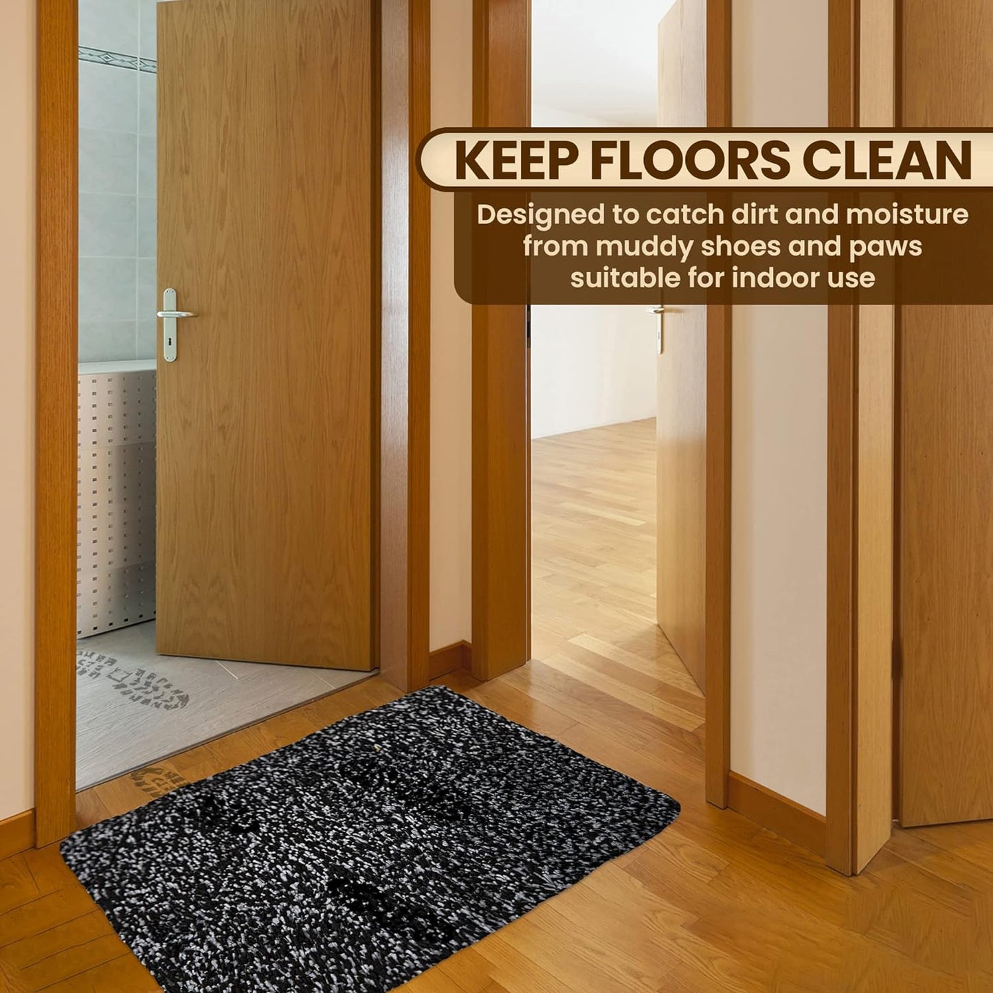 Premium Microfiber Indoor Door Mat – 32"x48" Washable Entry Mat, Non-Slip, Waterproof Backing, Super Absorbent, Low Profile Entryway Doormat for Indoor Entrance