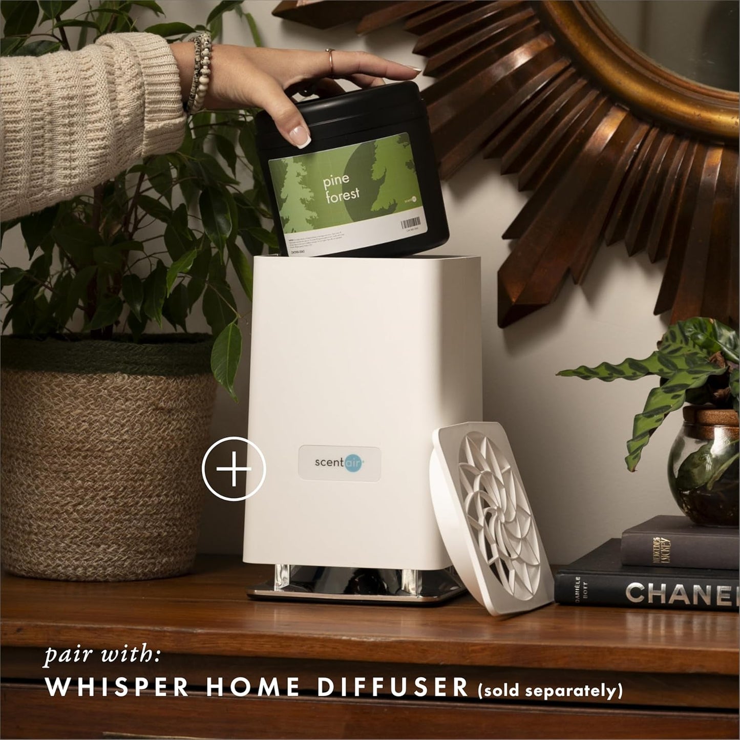 ScentAir Whisper Home Monthly Plug-in Refill, Fragrance Cartridge for Home and Office, Pine Forest