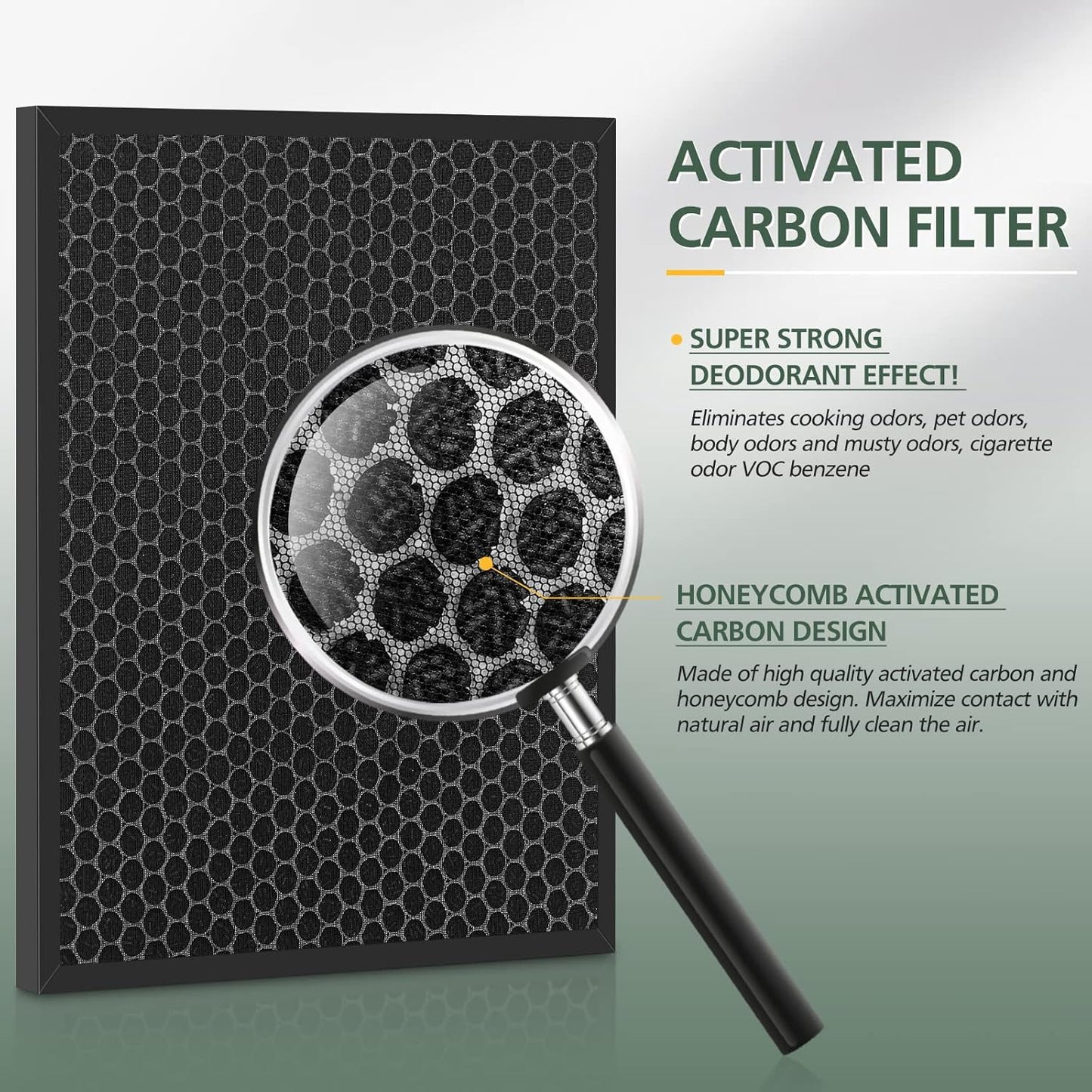 Filter Replacements for HSP001 Smart Air Purifier, 4 Stage Filtration of Fine Pre-Filter, Activated Carbon, Cold Catalyst and Efficient