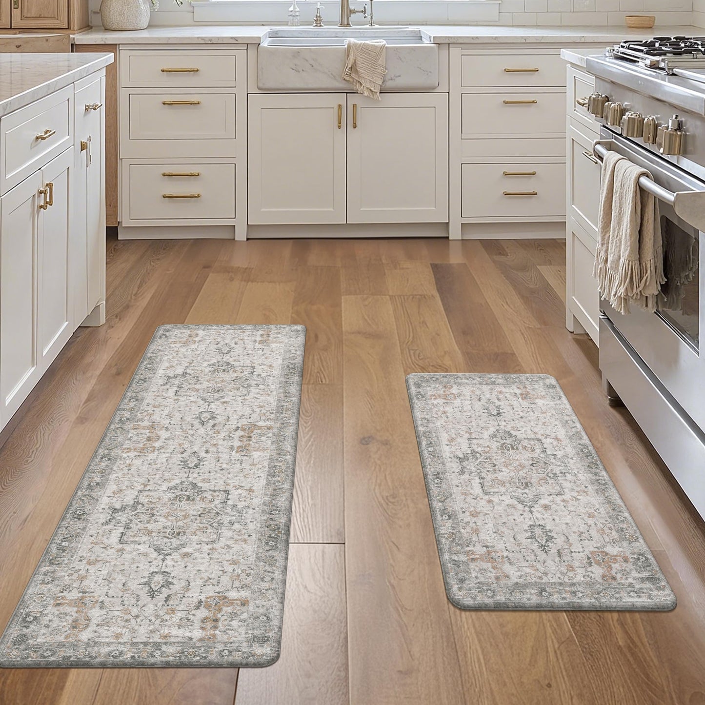 GENIMO Anti Fatigue Kitchen Mats for Floor 2PCS, Cushioned Standing Mats