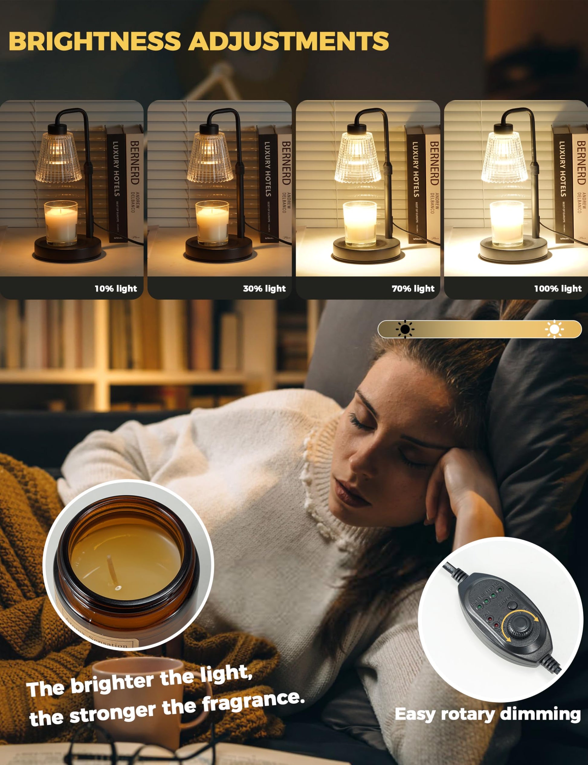 GODONLIF Candle Warmer Lamp with Timer, Birthday Gifts for Women Home Decor