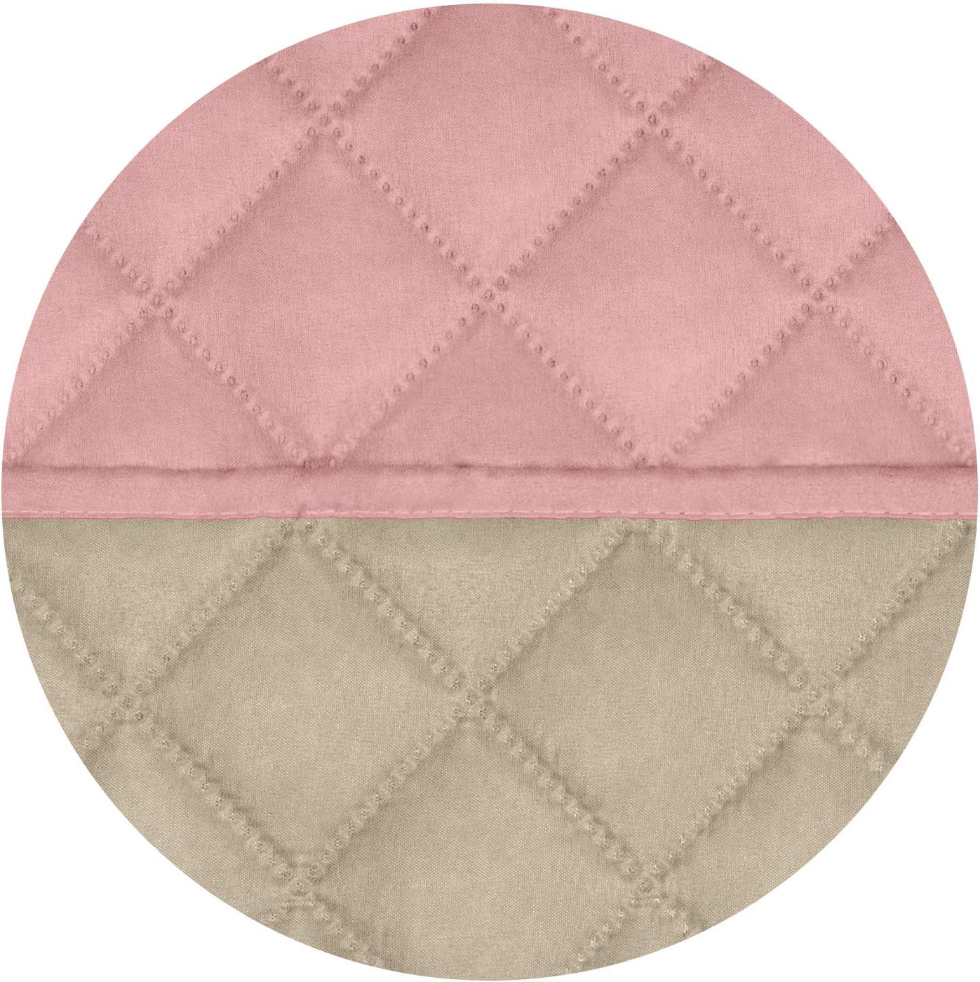 PureFit Reversible Quilted Sofa Cover, Water Resistant Slipcover Furniture Protector, Washable Couch Cover with Non Slip and Elastic Straps for Kids, Dogs, Pets (Loveseat, Pink/Beige)