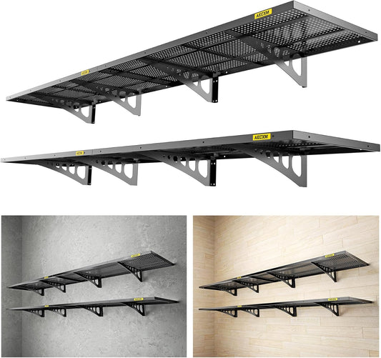 4-Pack 1.64x4ft Adjustable Garage Wall Shelving 1120lbs Load Capacity Heavy Duty Wall Mounted