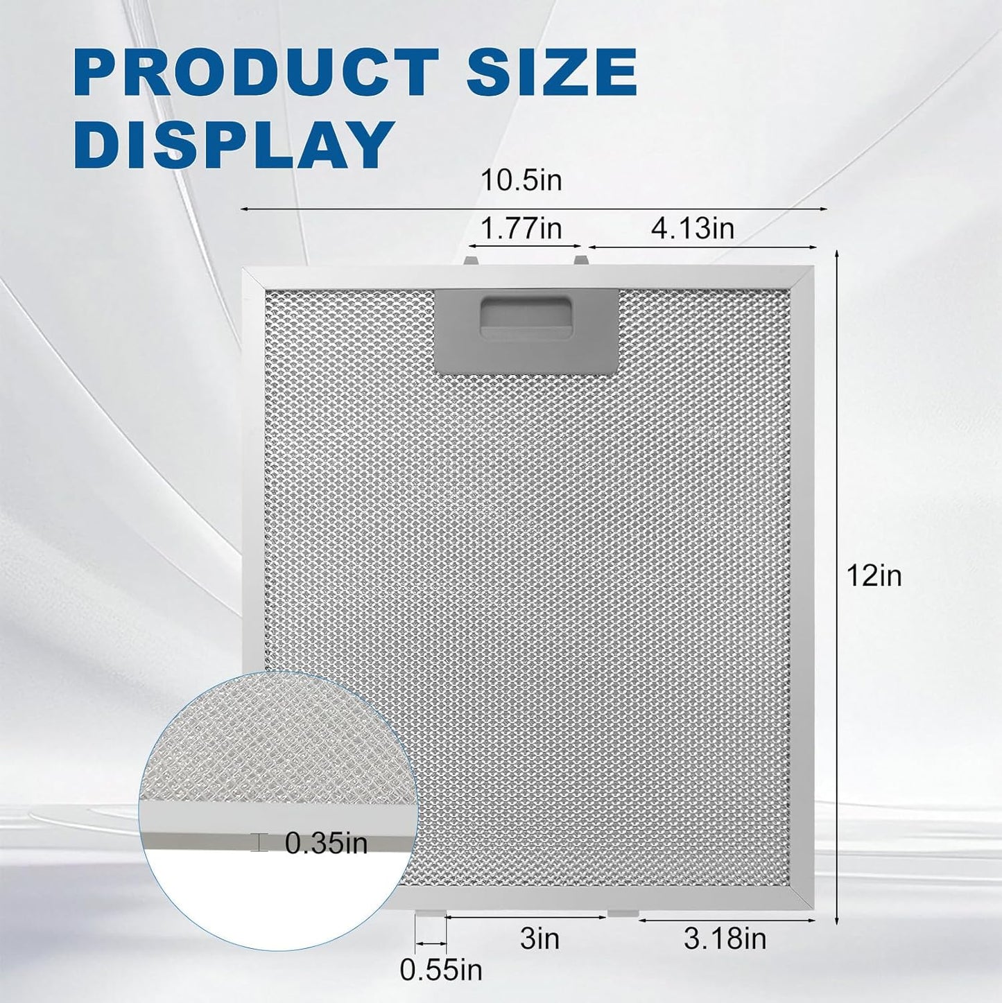 2-Pack W10169961A Range Hood Filter 10.5" X 12" With 5-Layer Aluminum Mesh Fit for Whirlpool, Kitchen Aid, Jenn-Air Range Hoods by ENKTIK (3)