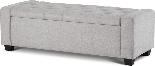 48" Ottoman with Storage, Large Storage Ottoman Bench for Bedroom with Safety Hinge, Upholstered