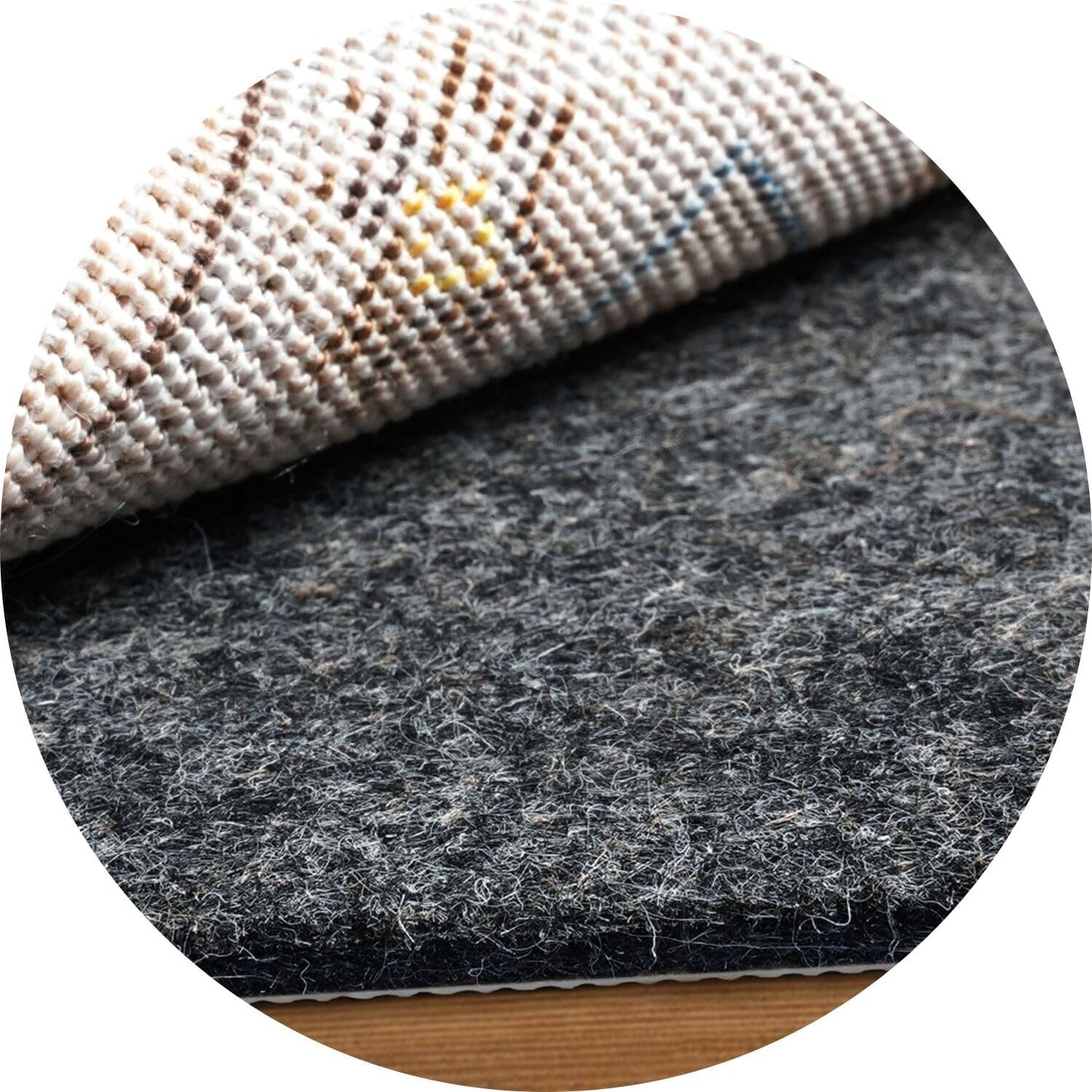BAGAIL Felt and Natural Rubber Backing Rug Pads 1/8” Thick, Round 6 Feet Non Slip Rug Gripper Keep Rugs in Place, Under Area Rug Protective Cushioned Pads, Carpet Runners, Hardwood Floors Protection