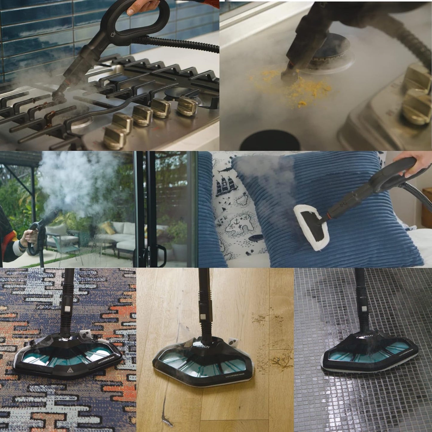 POLTI Vaporetto Smart 100 Steam Cleaner with Unlimited Steam Technology, Sanitize Floors, Carpets and Surfaces Adjustable High Power Steam Pressure Up to 58 PSI with 10 Accessories 1 Year Warranty