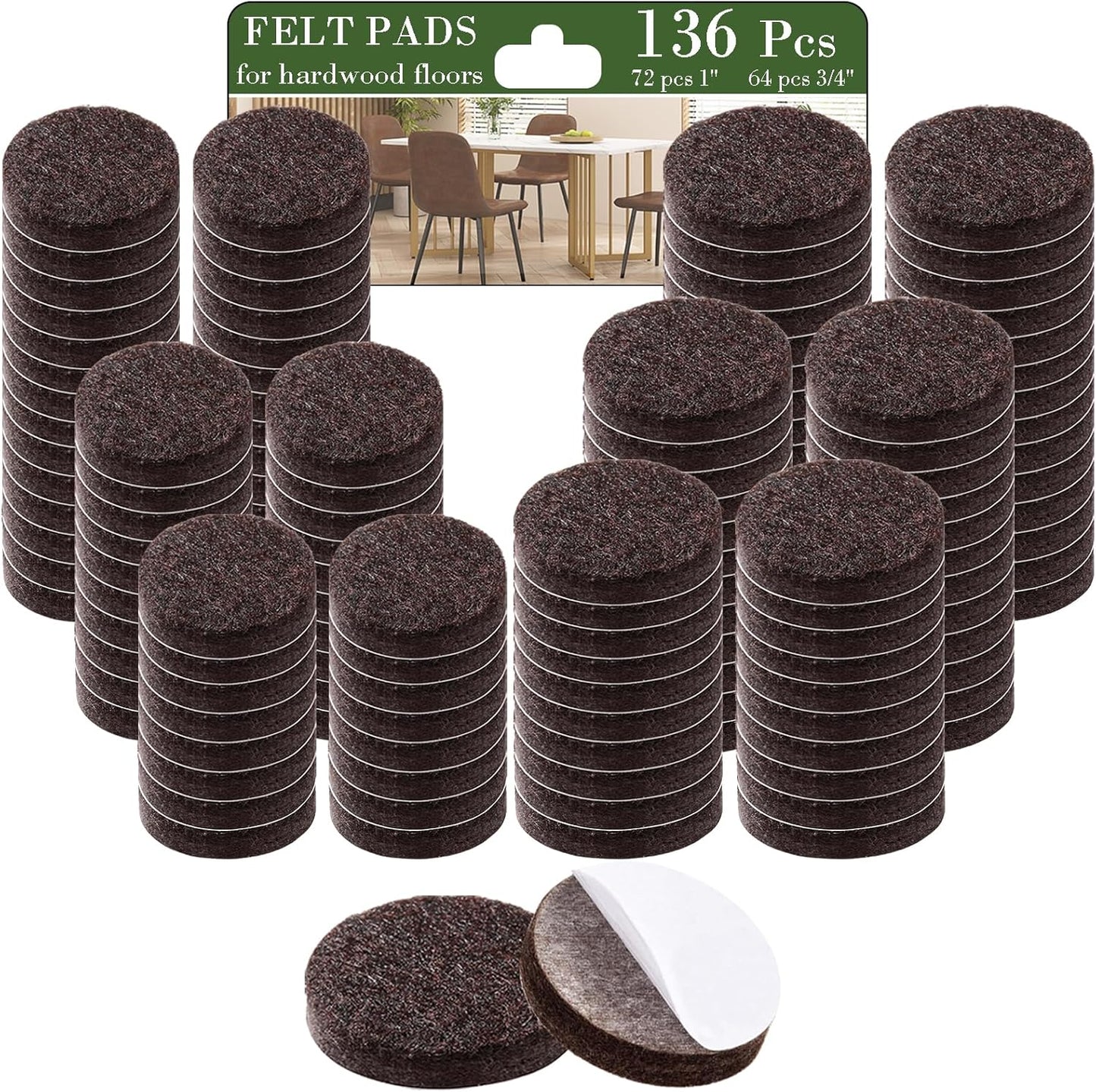 Fursafe&Q Felt Furniture Pads, Furniture Felt Pads for Hardwood Floors -Self Adhesive Chair Leg