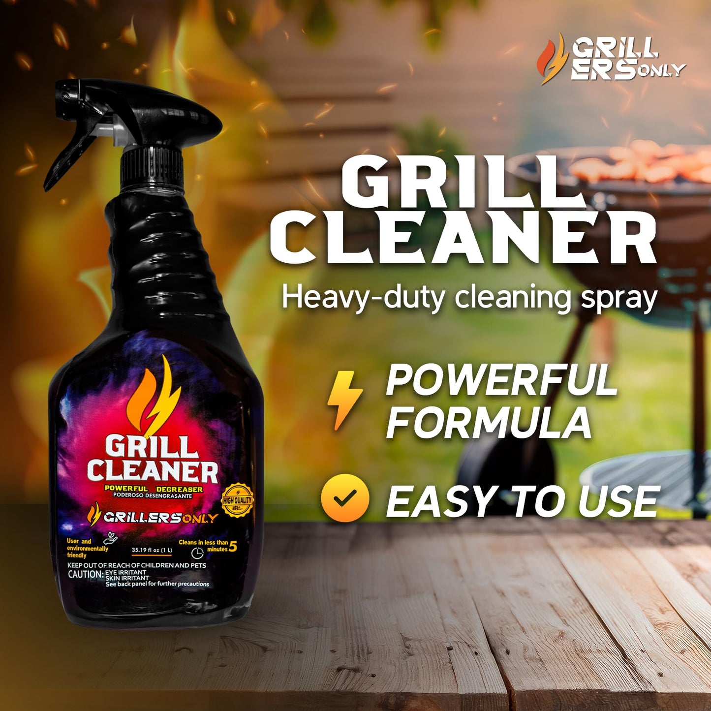 Grill Cleaner Spray & Degreaser | Heavy-Duty Grill Spray for BBQ, Griddles & Cast Iron Cleaner
