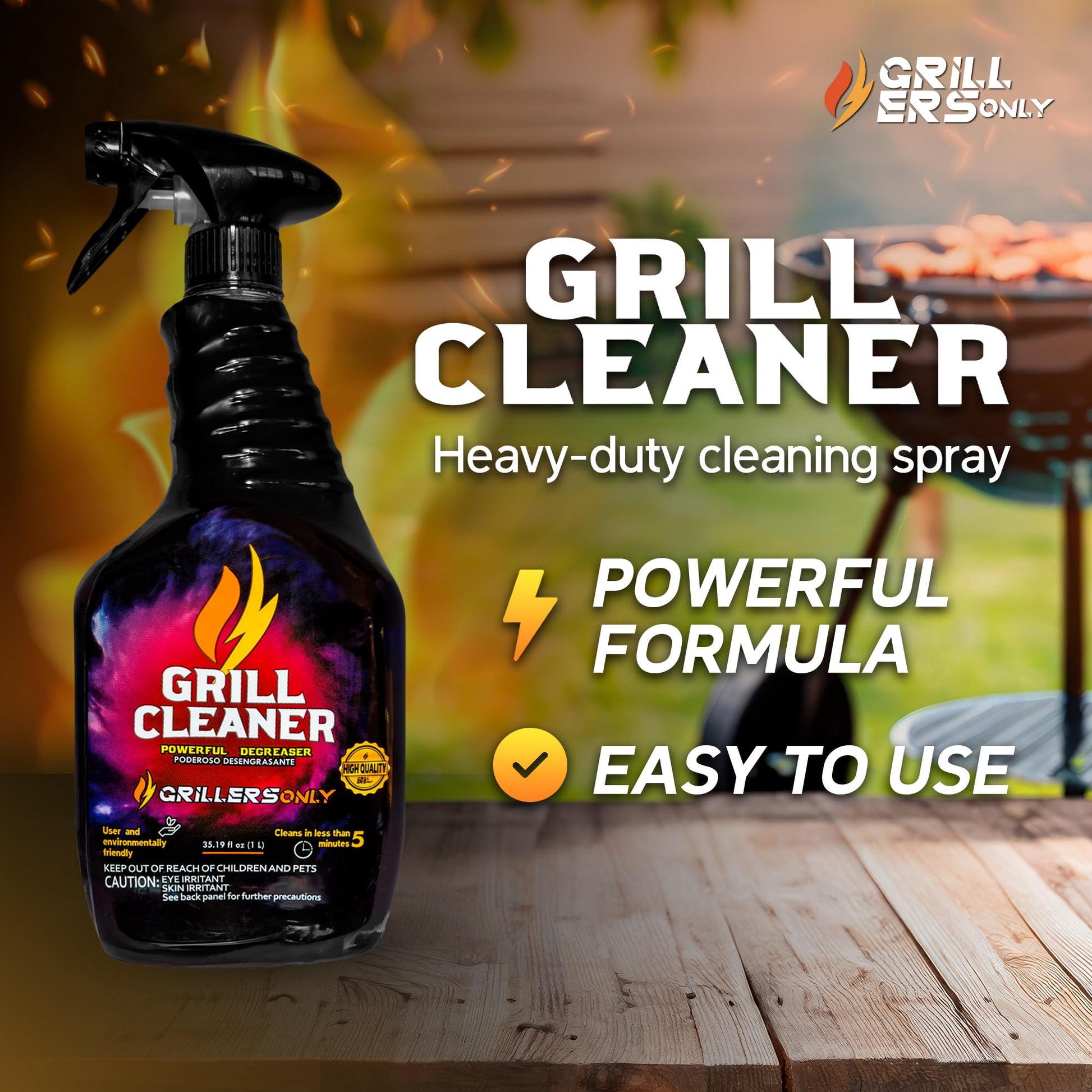 Grill Cleaner Spray & Degreaser | Heavy-Duty Grill Spray for BBQ, Griddles & Cast Iron Cleaner
