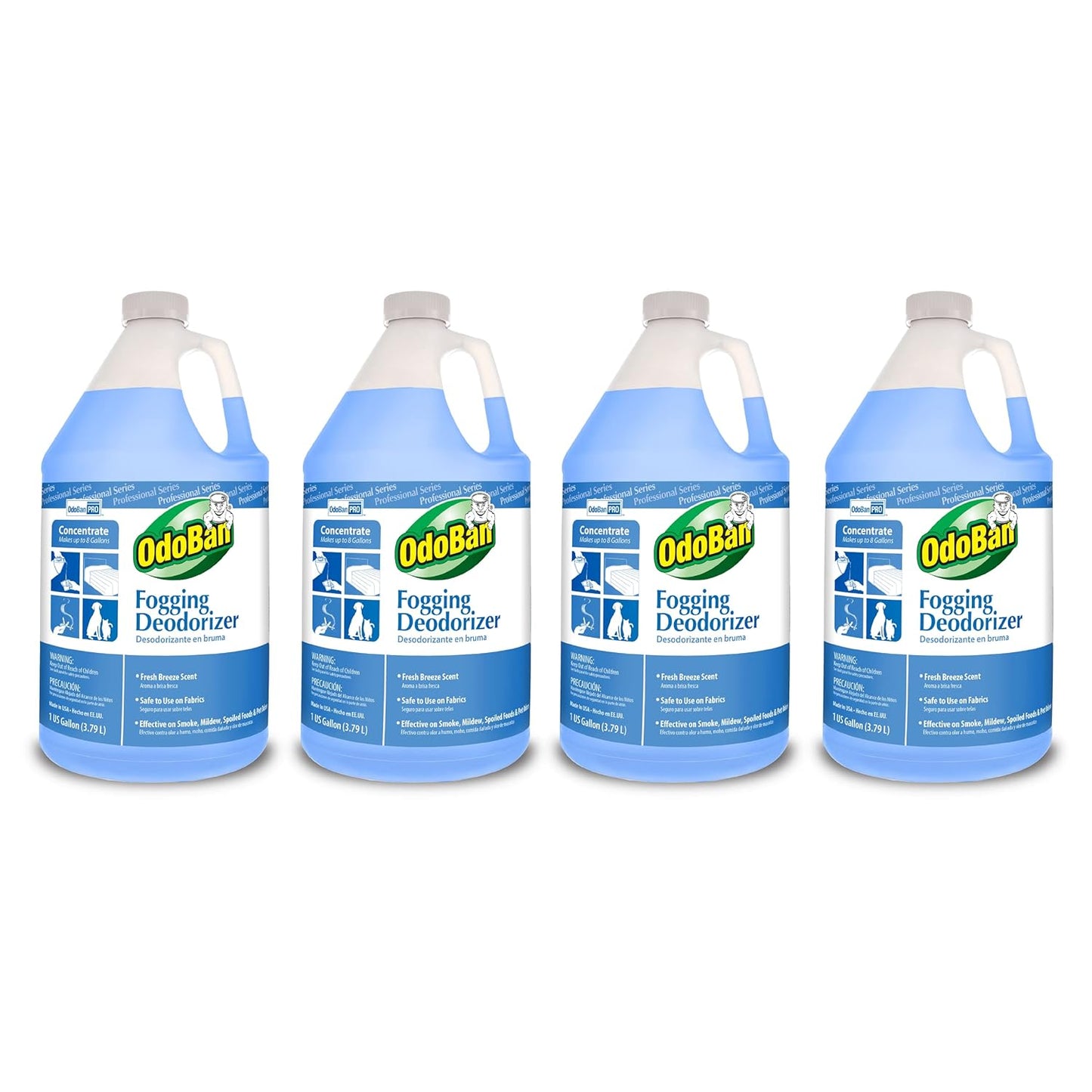 OdoBan Fogging Deodorizer Concentrate, Made in the USA, Set of 4, 1 Gallon Each