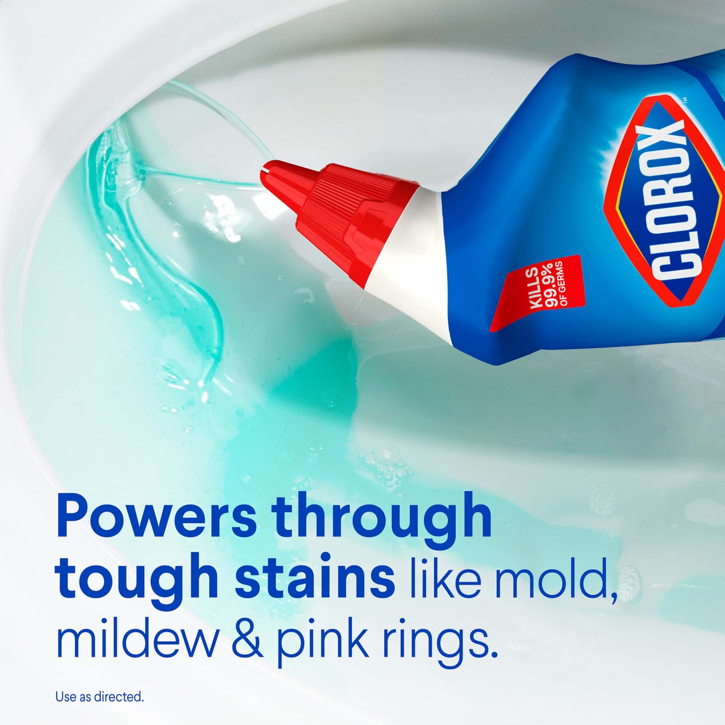 Clorox Toilet Bowl Cleaner Clinging Bleach Gel, Kills 99.9% of Bacteria and Viruses, Ocean Mist, 24