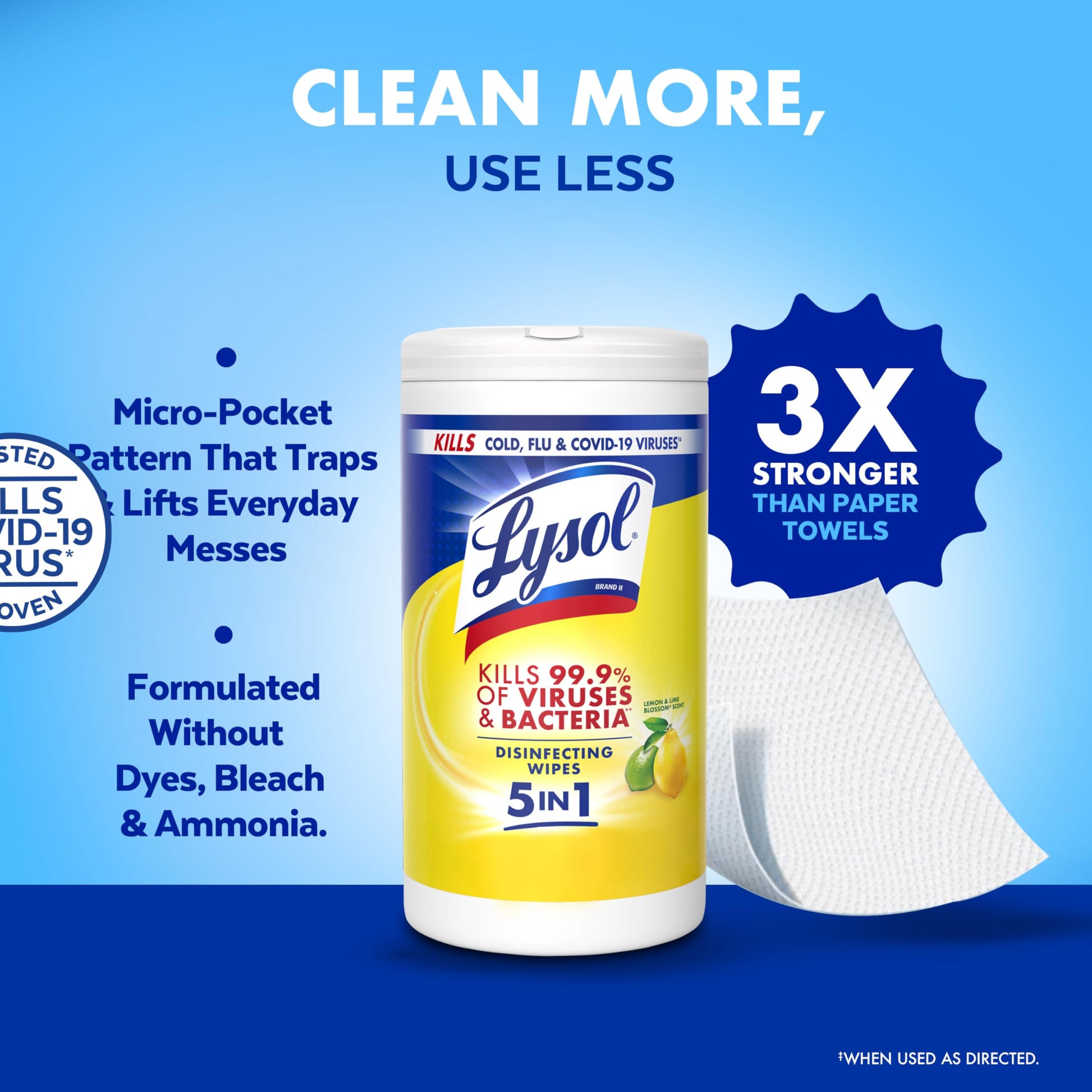 Lysol Disinfecting Wipes, Multi-Surface Cleaner, Lemon, 80 ct. (4 Pack)