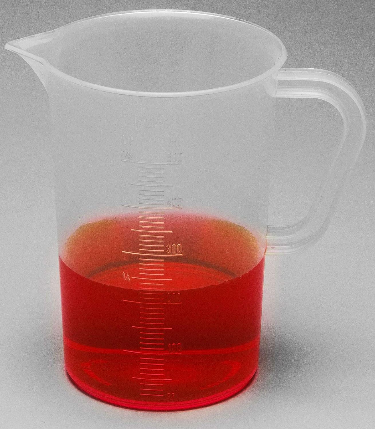 SP Bel-Art Tall Form 500ml Polypropylene Graduated Pitcher, 10ml, Chemical-Resistant Measure Pitcher, Heat-Resistant to 121°C, Durable Shatterproof Design for Lab, Kitchen, and Industrial Use