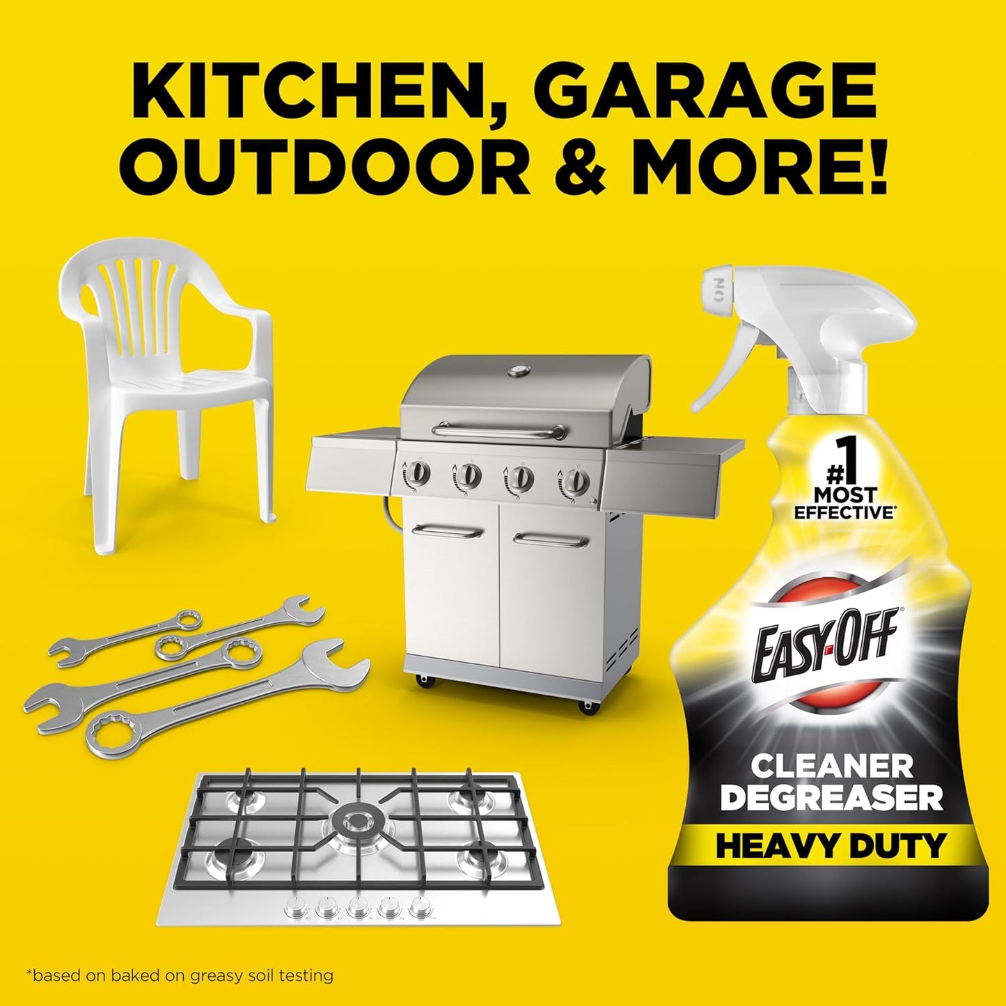 Easy-Off Heavy Duty Degreaser Cleaner Spray, 32 Ounce (Pack of 6)