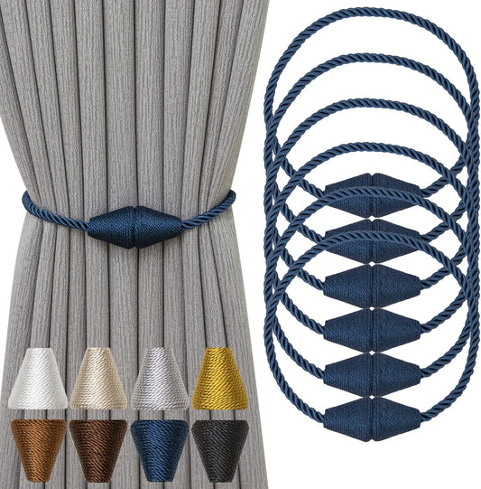 Magnetic Curtain Tiebacks 6 Pack Outdoor Rope Curtain Tie Backs Decorative Window Treatment