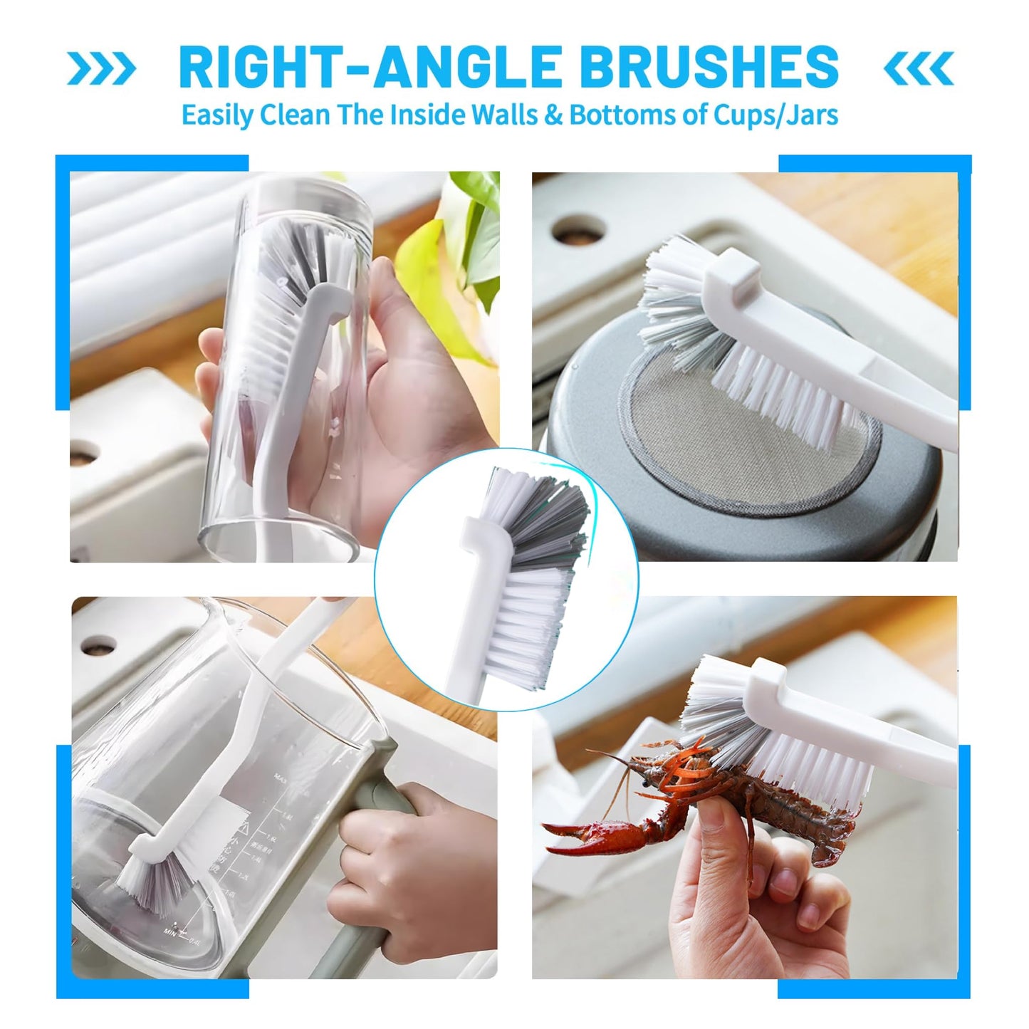 15Pcs Crevice Cleaning Brush Set, Hard Bristle Scrub Brushes Tools for Deep Cleaning Gap,Window