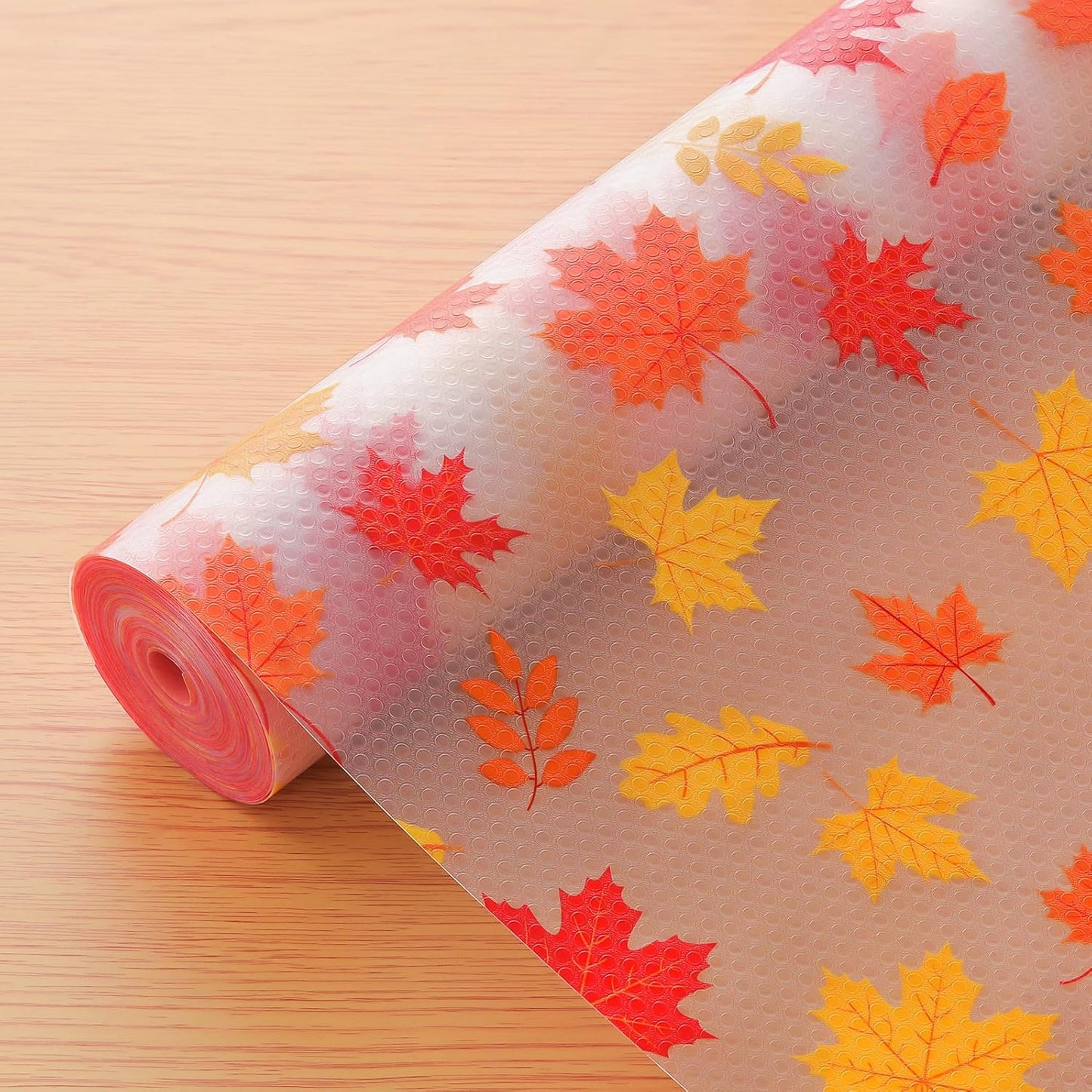 Cooyes Shelf Paper for Kitchen Cabinets Non Adhesive, Waterproof & Oil-Proof Kitchen Drawer Liner for Refrigerator Drawer Fridge Cupboard, (17.7 Inch W x 78 Inch L, Pumpkin Orange)