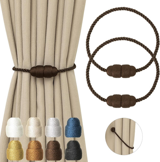 Magnetic Curtain Tiebacks Rope Curtain Tie Backs for Curtains 2 Pack Curtain Holders for Drapes