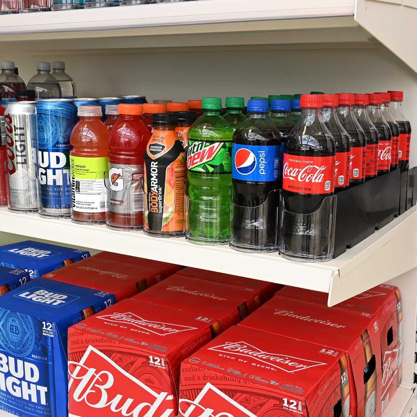 Display Technologies Fridge Organizer & Soda Can Dispenser for Refrigerator - Drink Dispenser & Refrigerator Storage (2-Pack)