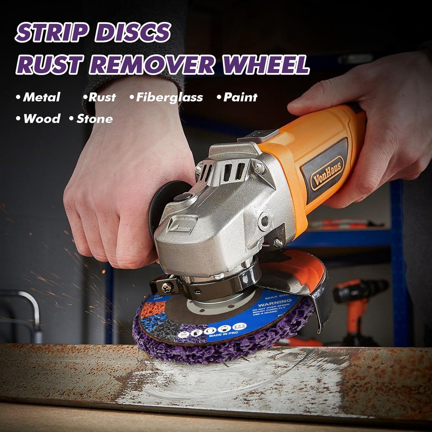 7 Pack Paint Eater Strip Disc Angle Grinder Rust Removal Disc Paint Stripper for Metal Paint Stripper Tool Rust Remover Angle Grinder Attachments Abrasive Wheels & Discs (4" x 5/8")