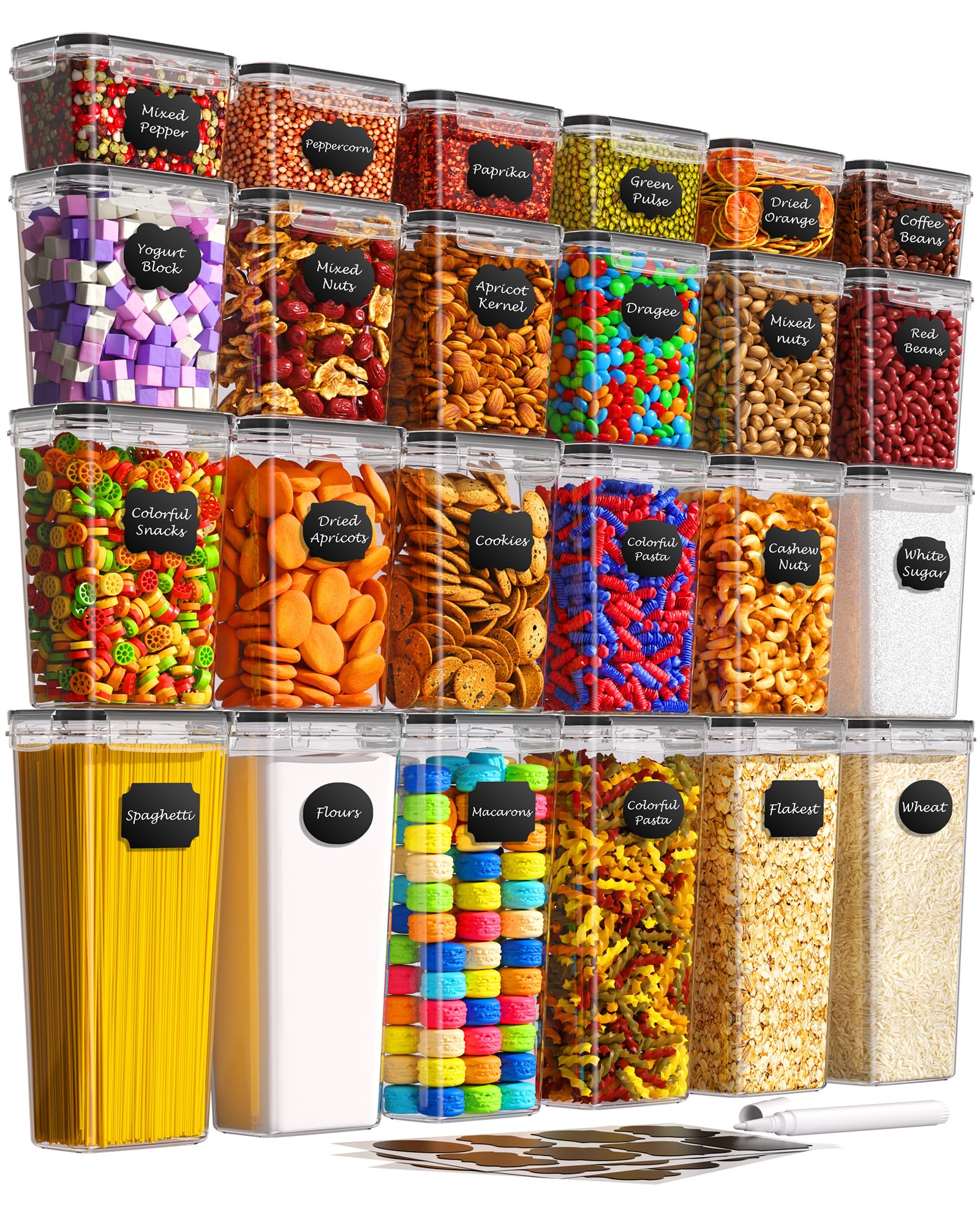 Airtight Food Storage Containers with Lids, 24 PCS Kitchen and Pantry Organization Canisters