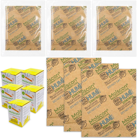 62% Size 8 Two-Way Humidity Control Packs, 75 Pack 8 Gram for Storing 1 oz, Moisture Control