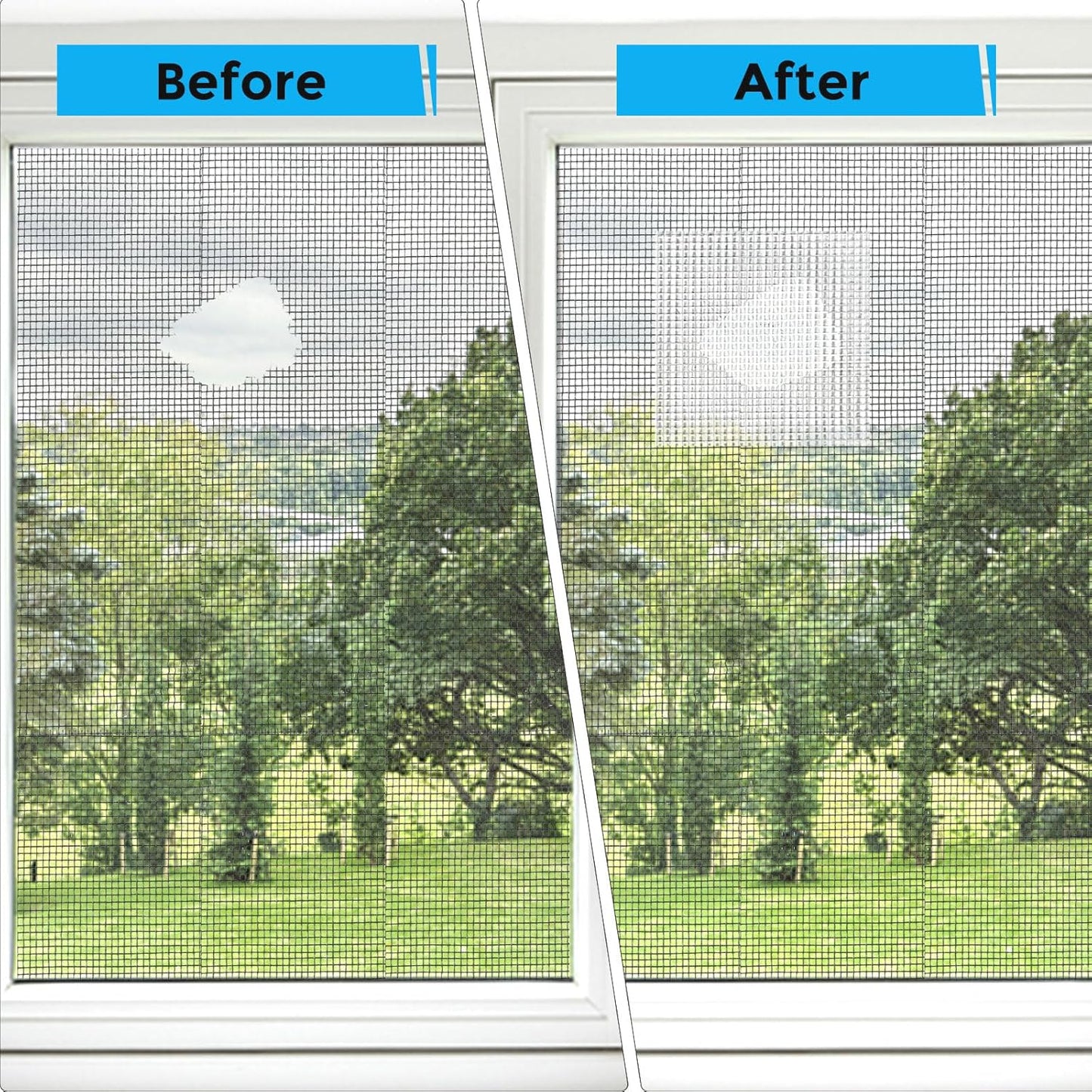 White Window Screen Repair Tape, 2 in X 15 FT (360IN) Screen Repair Kit for Windows or Doors, Strong Adhesive Screen Patch Fiberglass Screen Tape Mesh Repair