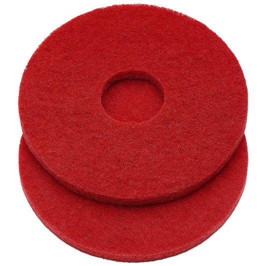 2 Pcs 12" Red Scrubbing Pads Commercial Cleaning Orbiter Pads-Maintenance Non Woven for Floor Buffer Machine