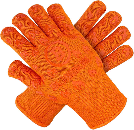 Grill Armor Oven Gloves 932°F Extreme Heat & Cut Resistant Oven Mitts with Fingers for BBQ