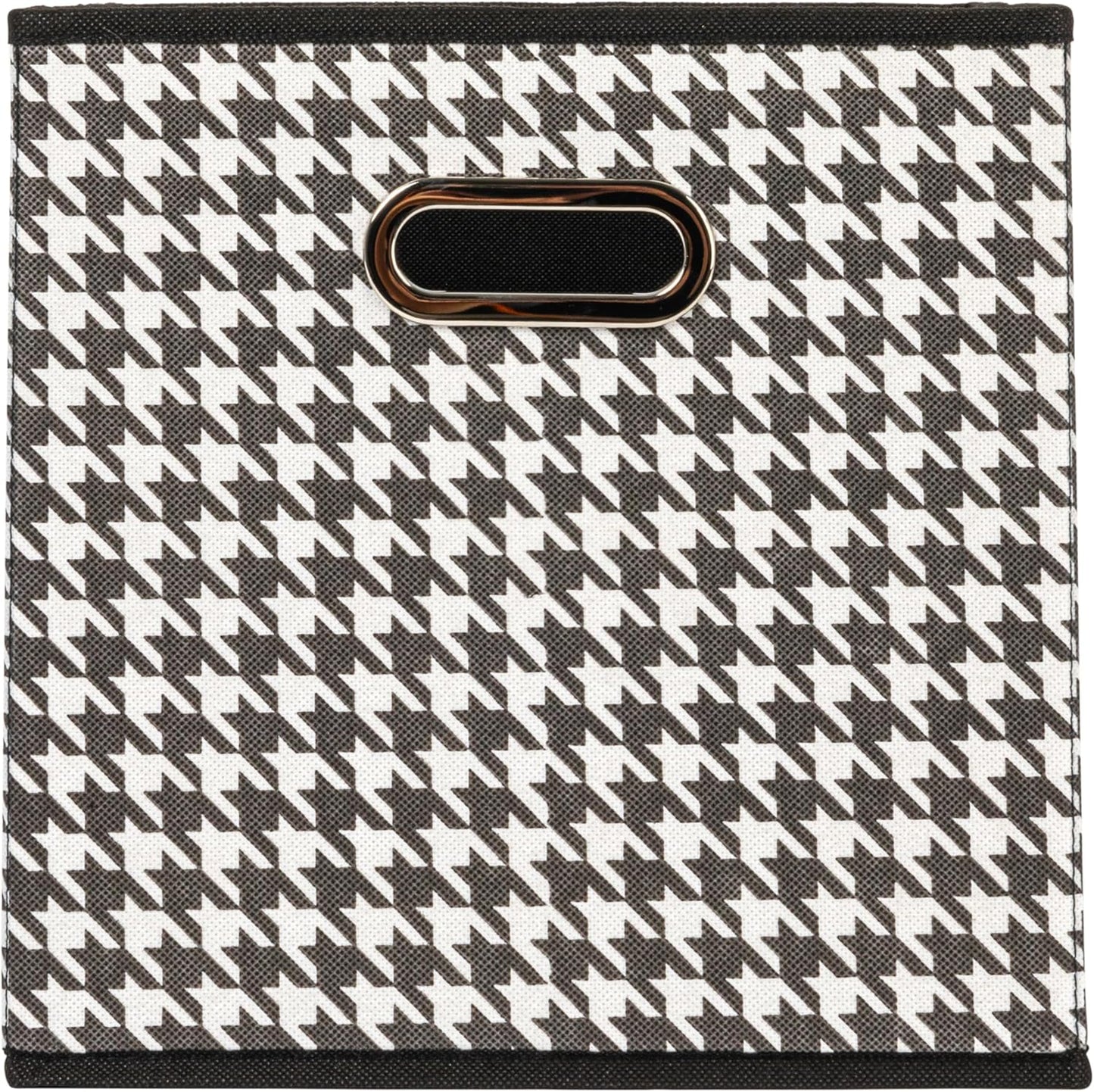 Household Essentials Fabric Storage Bins 6 Piece Set, Houndstooth White and Black