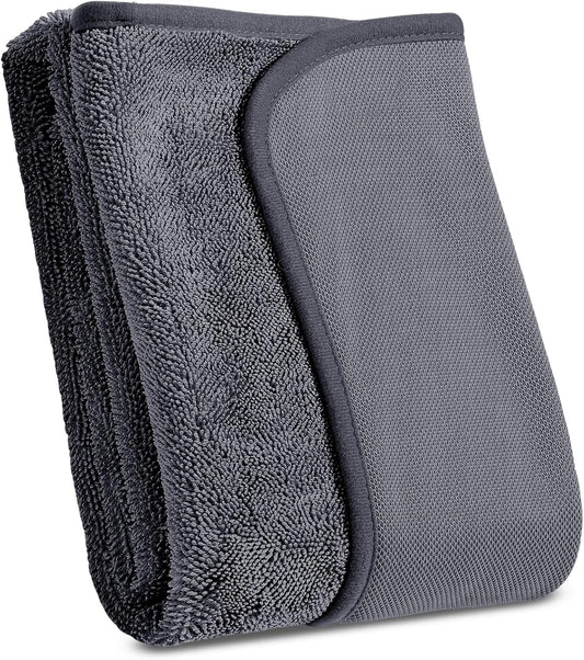 JOYMOOP Microfiber Towels for Cars, 35.4" x 23.6" Car Drying Towel, Dark Gray Reusable Car Towel