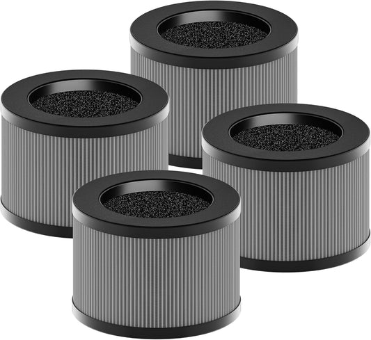 MK01 & MK06 True HEPA Filter Replacement for MK01 MK06, TZ-K1 and DH-JH01 Air Purifier, Smoke Remover Version, Grey, 4 Pack