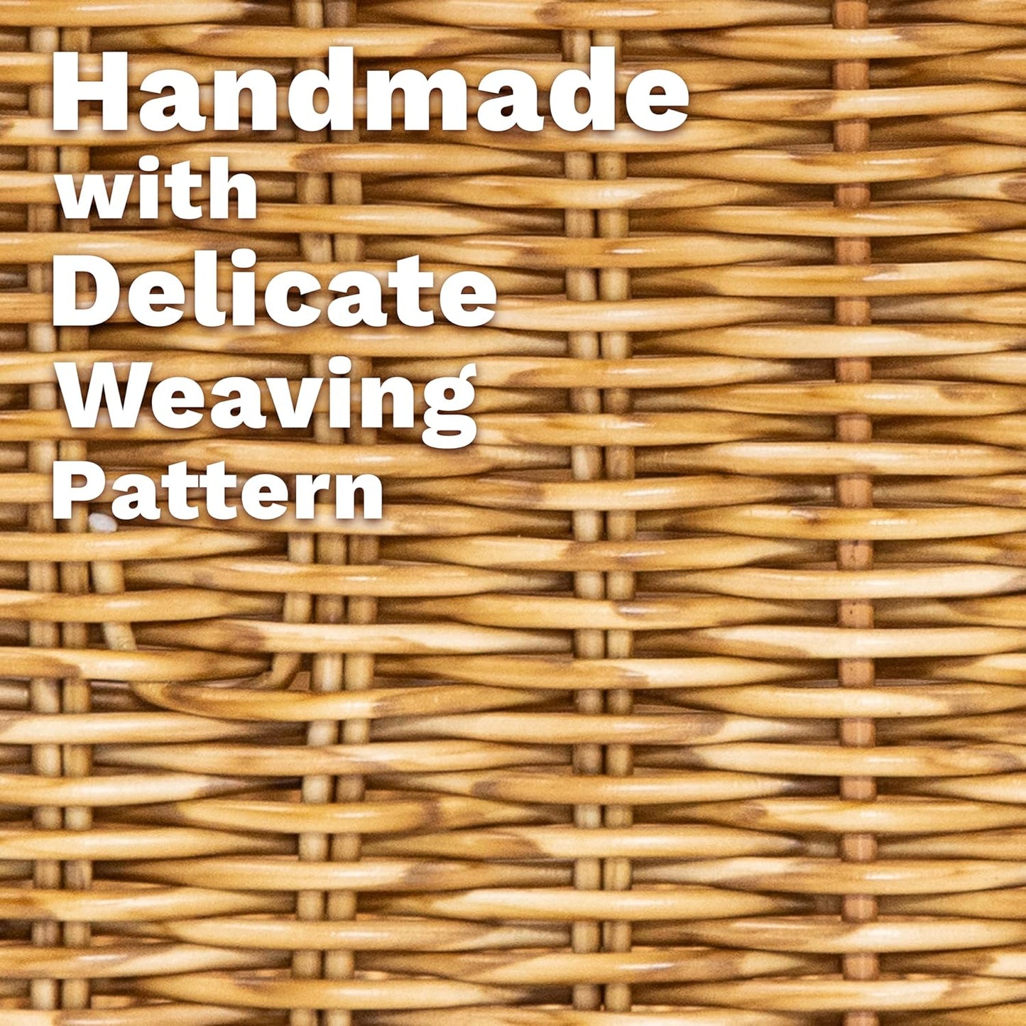 myHomeBody Wicker Storage Basket, Storage Cubes, Woven Baskets for Organizing, Resin Wicker Set of 3, Tan