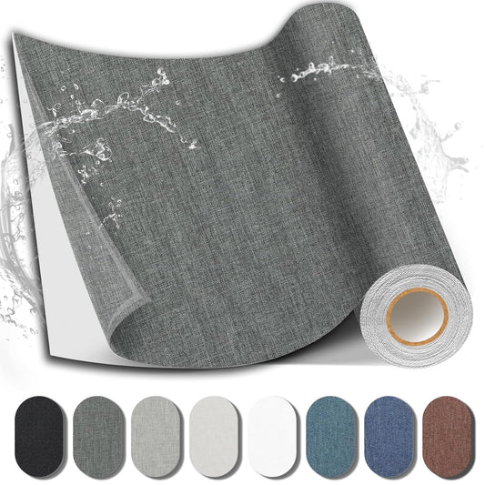 Fabric Repair Patch, 17X79 Inch Large Repair Tape, Self-Adhesive Patches for Furniture, Sofa, Car Interior, Shoes, Hand Bag, Clothing (Dark Grey, 17X79 Inch)