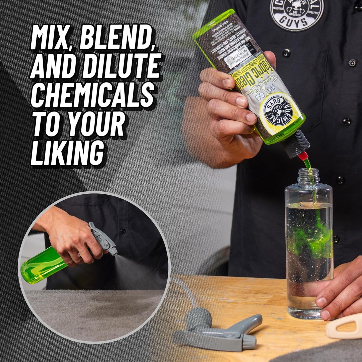 Chemical Guys Heavy Duty Bottle Sprayer - Chemical Resistant Trigger for Car Detailing, Adjustable Mist to Stream, High Output, for Cleaners, Sprays, Degreasers (Acc_121.16HD3) - 16 Oz, 3 Pack