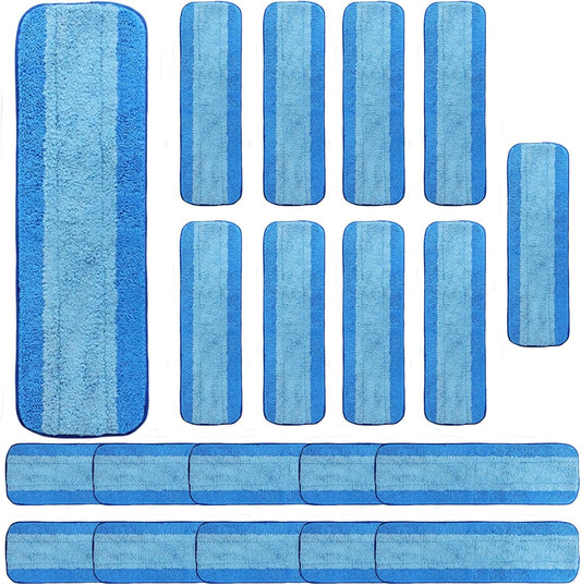 20 Pack Microfiber Cleaning Pads for Bona Mop, Reusable Microfiber Mop Pads for 18 Inch Mop, Hardwood & Hard Surface Floors Replacement Cleaning Mop Pads, Machine Washes