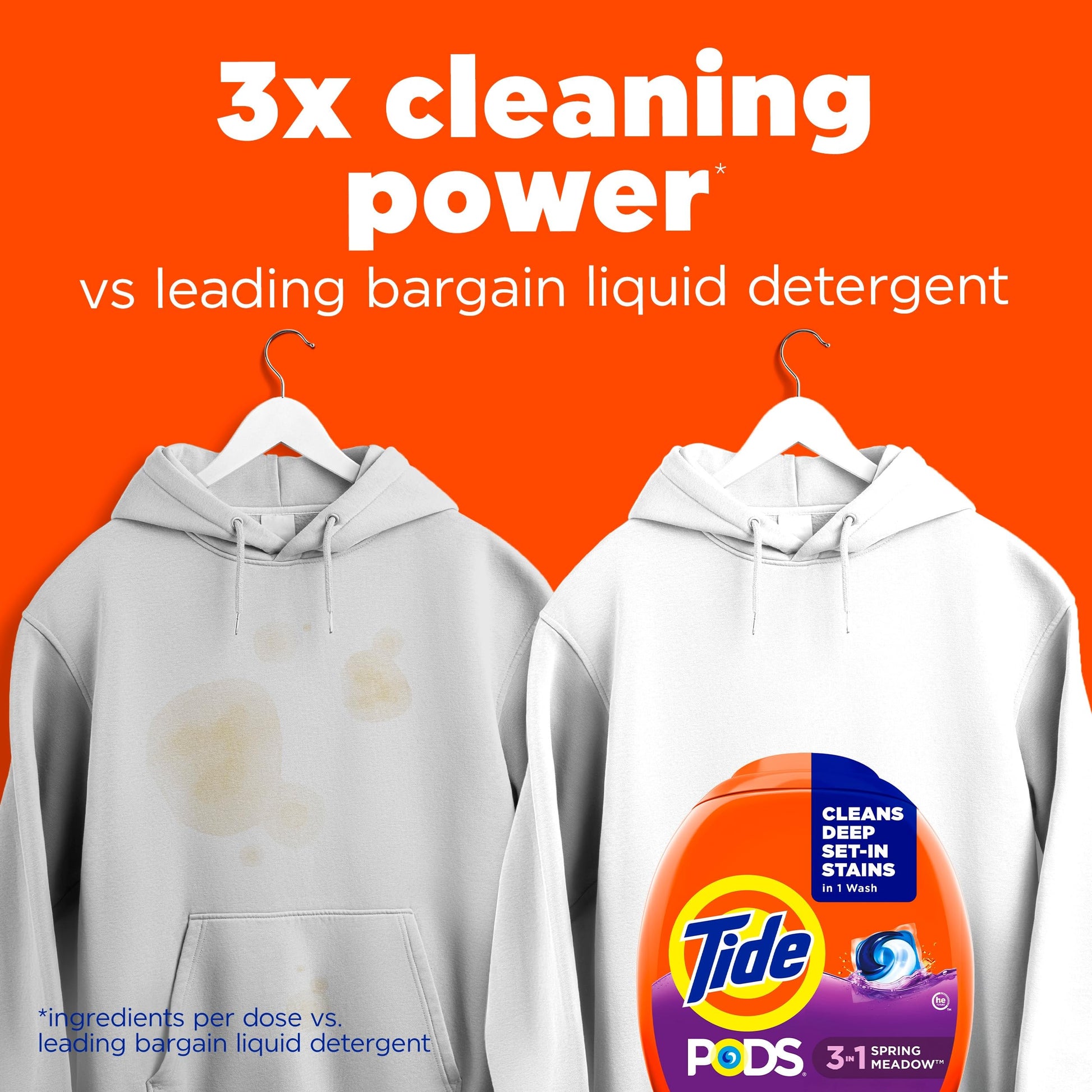 Tide PODS laundry detergent pacs, 3-in-1 Stain Remover, Odor Fighter, Color Protector, 112 Count