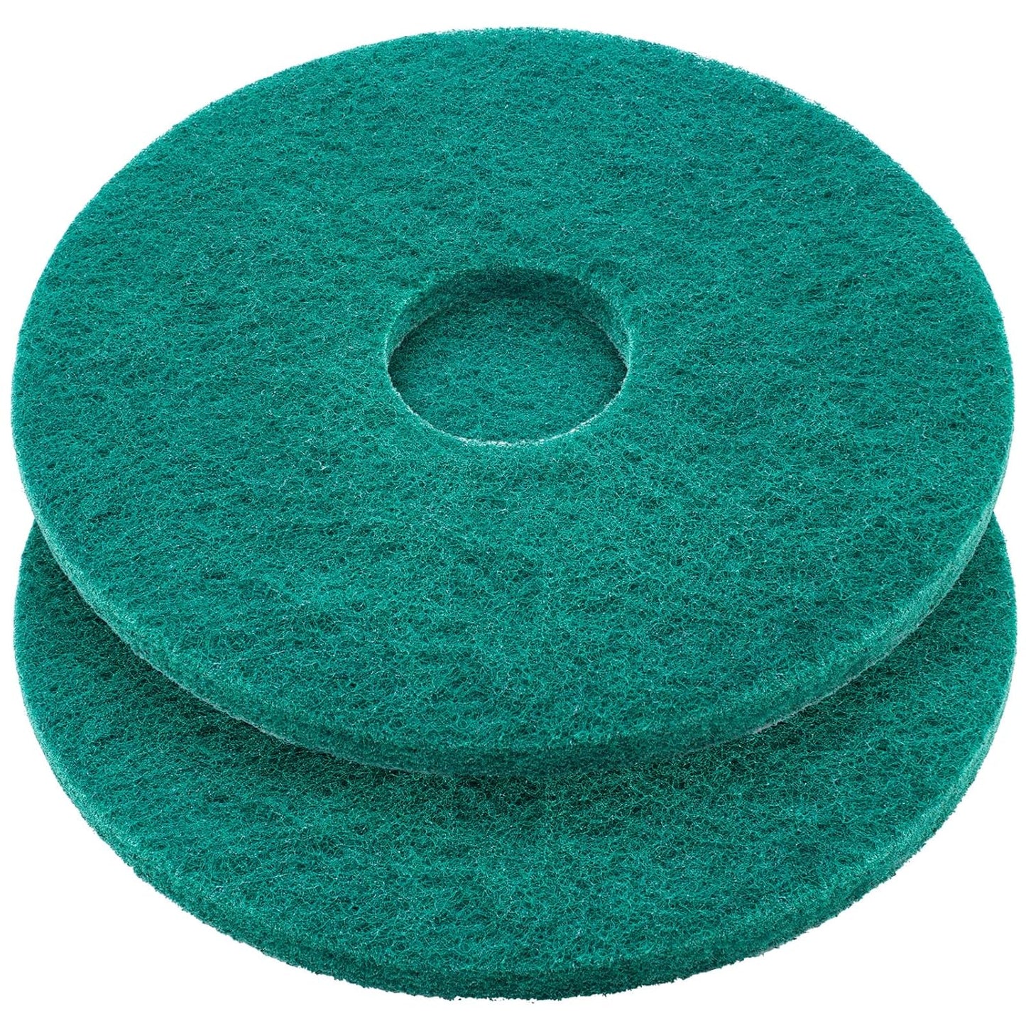 2 Pcs 12" Green Scrubbing Pads Commercial Cleaning Orbiter Pads-Maintenance Non Woven for Floor Buffer Machine
