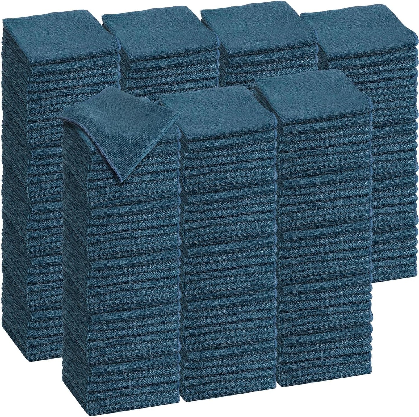 Tenare 100 Count12'' x 12'' Microfiber Cleaning Cloths Reusable Cleaning Rags Bulk Microfiber Towels Softer Highly Absorbent Washcloths for House Kitchen Car Window(Teal)