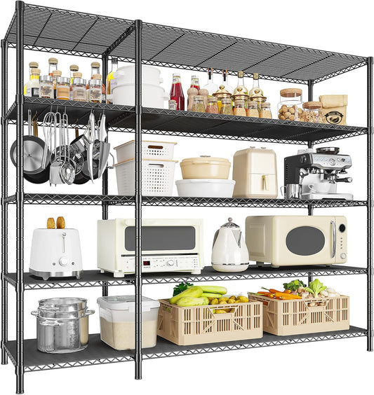 52.36" W Storage Shelves Metal Shelving Unit Load 1400LBS 5 Tier Wire Shelf for Storage Adjustable