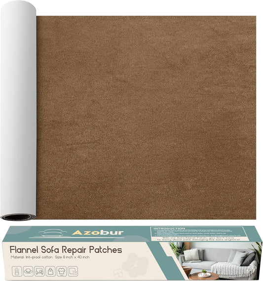 Azobur Sofa Repair Patch - Oversized Microfiber Patch, Self Adhesive Fabric, Super Cost-Effective Combination (Brown)