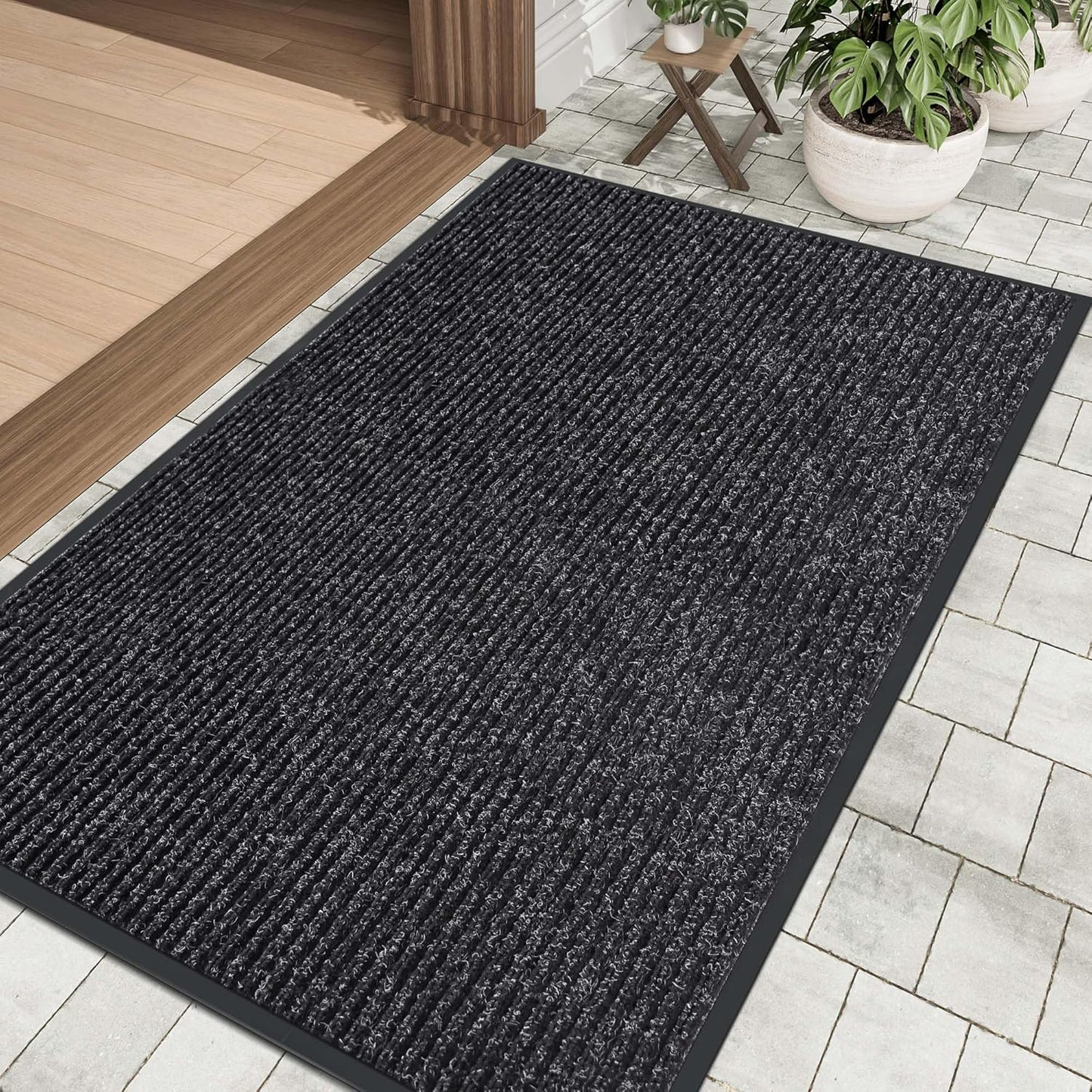 Front Door Mat Indoor Outdoor Entrance, 30" x 72" Dirt Resistant and Absorbent Door Mat, TPR Backing Non-Slip Doormats, Easy to Clean, Low Profile Welcome Floor Mat for Outside Entry